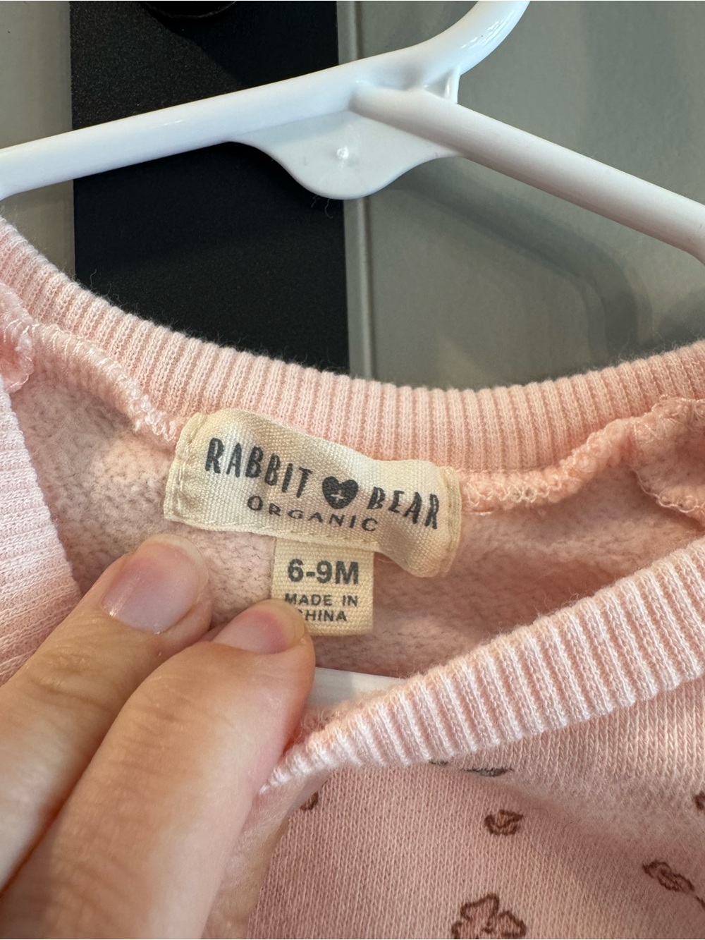 Rabbit & Bear Organic Pink Floral Infant Sweatshirt set - Picture 4 of 6